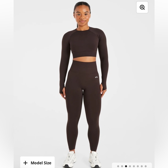 AYBL EMPOWER SEAMLESS LONG SLEEVE CROP TOP - Cocoa Brown - S - Picture 5 of 15